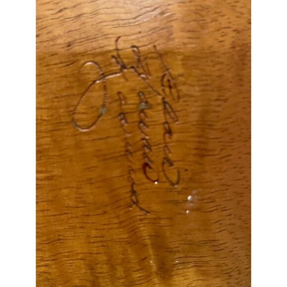 XL Vintage Blair Koa Wood Leaf Snack Tray 25" Signed MCM.. Tiki.. Hawaiian - Picture 6 of 6